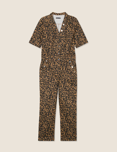 Combinaison pantalon à pont marron femme