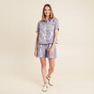 Chemise droite courte manches courtes bleu lavande femme