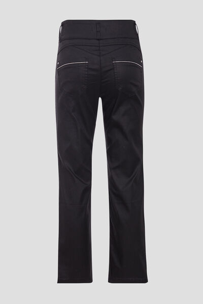 Pantalon droit noir femme
