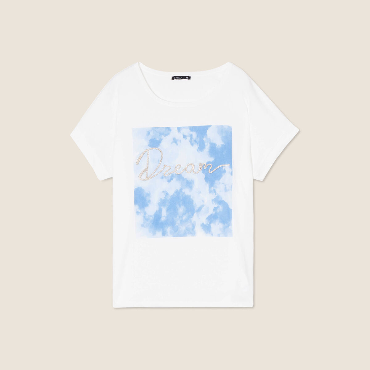T-shirt manches courtes ecru femme