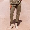 Pantalon coupe mom 7/8&egrave;me vert kaki femme