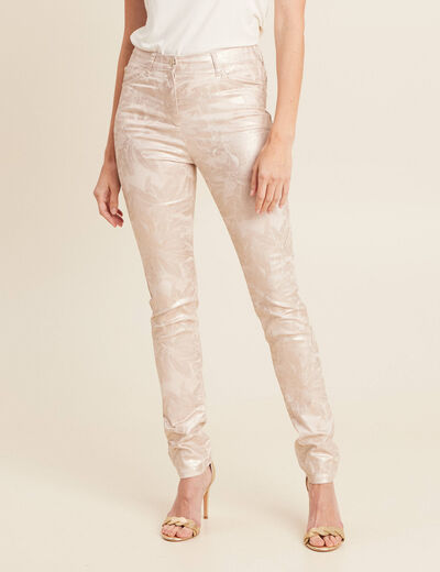 Pantalon ajusté blanc femme