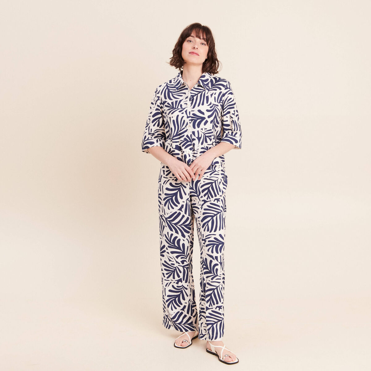 Veste courte manches 3/4 blanc femme