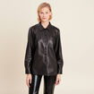 Chemise simili cuir noir femme
