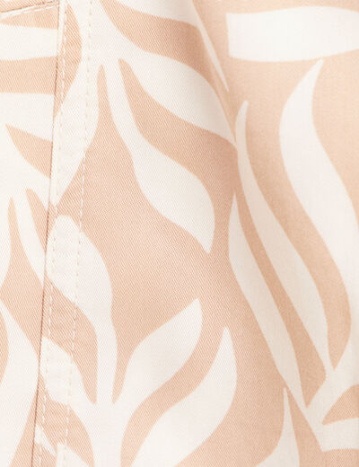 Robe droite zipp&eacute;e beige femme