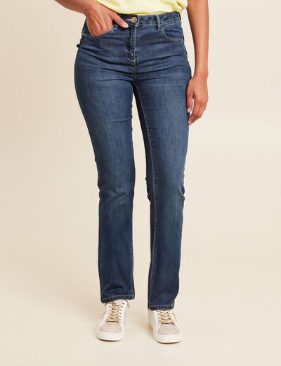 Jean ajusté taille standard long denim brut femme