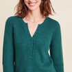 Pull manches longues vert fonc&eacute; femme
