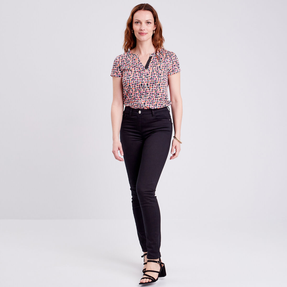 T-shirt manches courtes multicolore femme