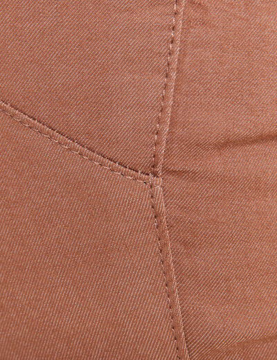 Pantalon léger taille haute 7/8ème marron femme