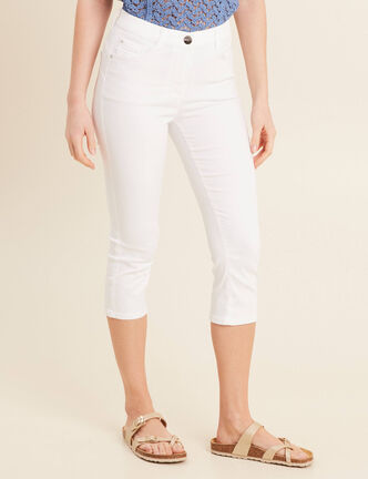 Pantacourt magique Le L&eacute;ger coupe droite blanc femme