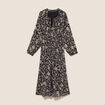 Robe &eacute;vas&eacute;e 3/4 voile col tunisien noir femme