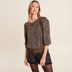 Blouse manches 3/4 noir femme