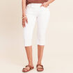 Pantacourt en denim blanc femme
