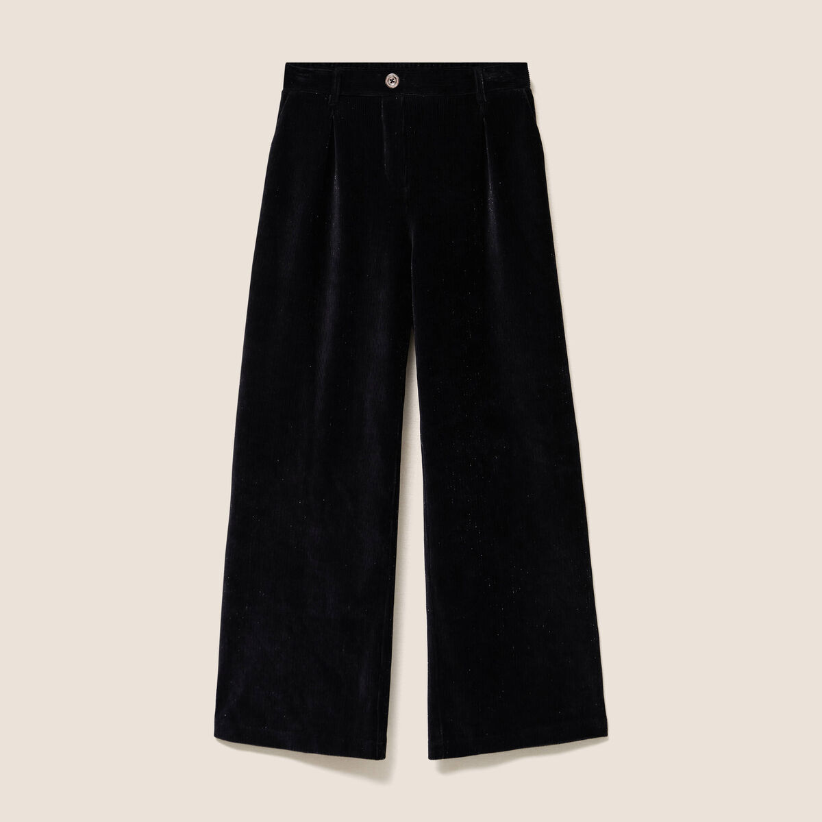 Pantalon en velours noir femme