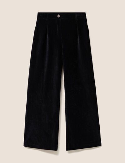 Pantalon en velours noir femme