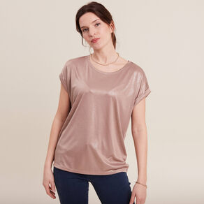 t shirt manches courtes taupe femme T-shirt manches courtes taupe femme
