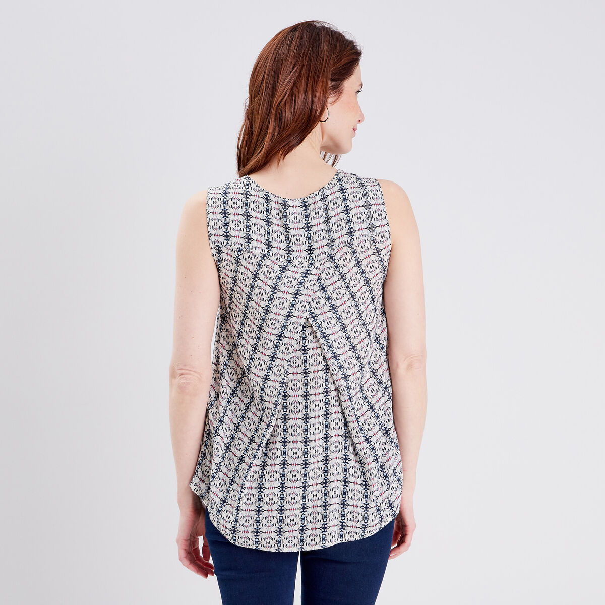 Blouse sans manches ecru femme