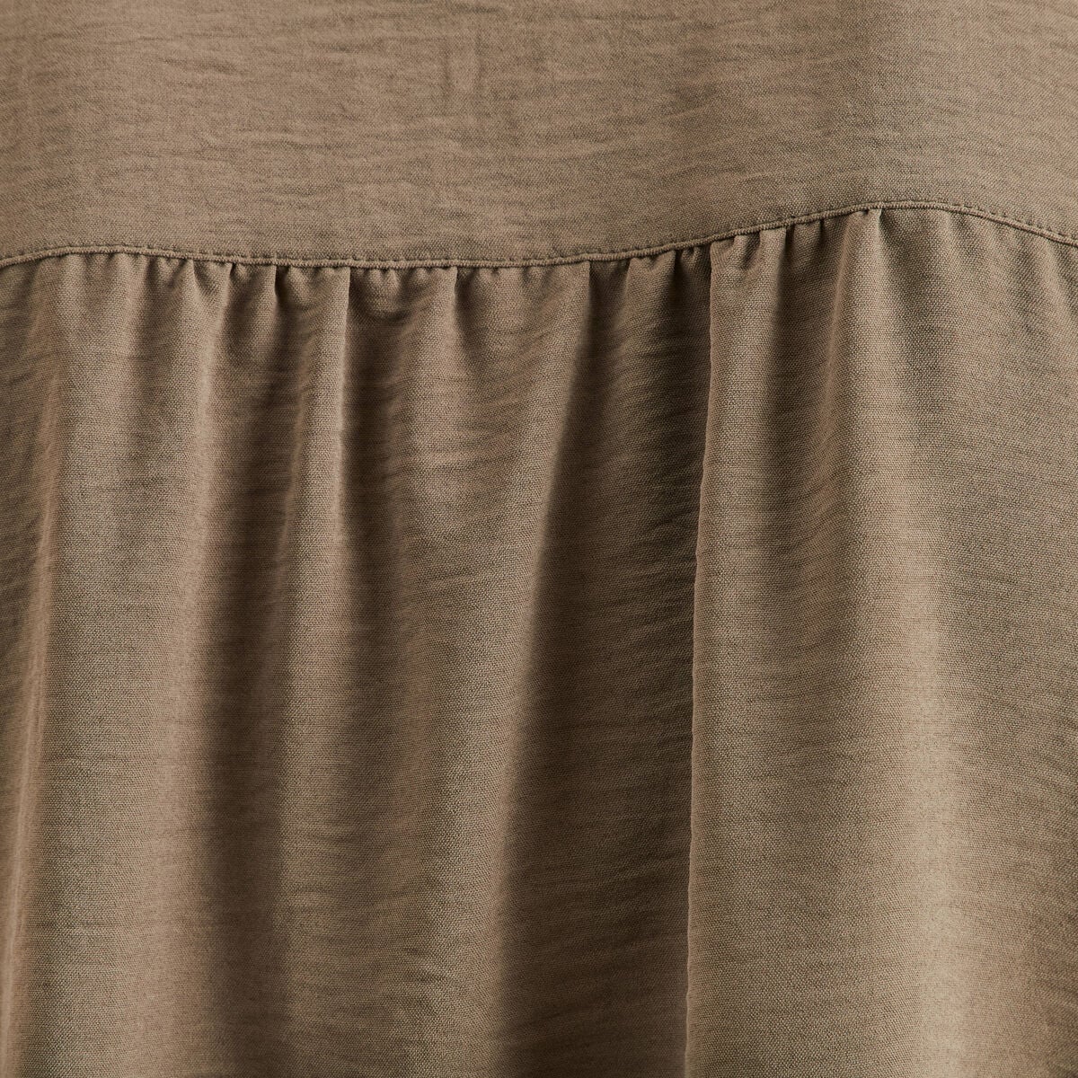Blouse manches longues col ras du cou vert kaki femme