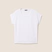 T-shirt &agrave; paillettes manches courtes blanc femme