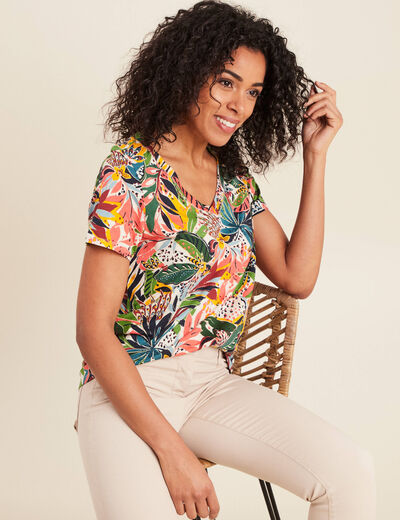 T-shirt manches courtes bleu ciel femme