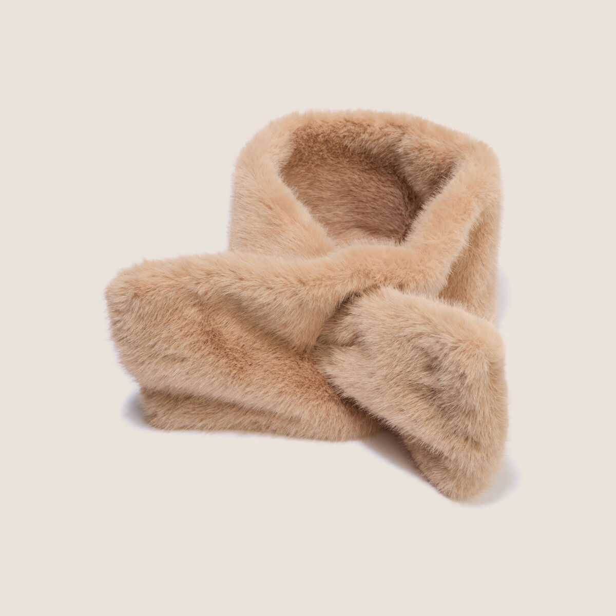 &Eacute;charpe en fausse fourrure sable femme