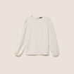 Blouse col rond manches longues ivoire femme