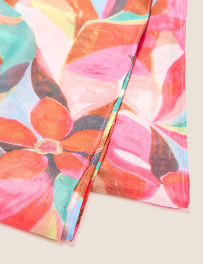 Foulard en voile transparent multicolore femme