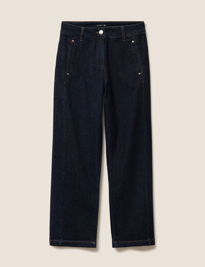 Jean droit taille haute 7/8&egrave;me denim brut femme