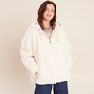 Parka r&eacute;versible courte &agrave; capuche ivoire femme