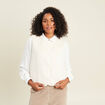 Gilet droit sans manches fausse fourrure ecru femme