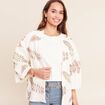 Kimono brod&eacute; manches 3/4 ecru femme