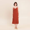 Robe 2 en 1 col rond marron fonc&eacute; femme