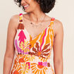 Robe longue &eacute;vas&eacute;e &agrave; fines bretelles multicolore femme