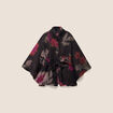 Poncho ceintur&eacute; jacquard multicolore femme