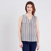 Blouse sans manches ecru femme
