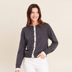 Gilet 2 en 1 col rond gris clair femme