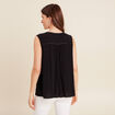 Blouse ample sans manches col rond noir femme