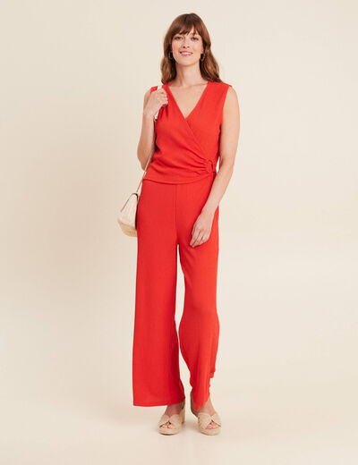 Combinaison pantalon rouge femme