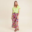 T-shirt tresse manches courtes vert anis femme
