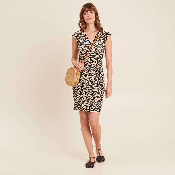 Robe ajustée courte noir femme