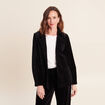 Blazer col tailleur doubl&eacute; noir femme
