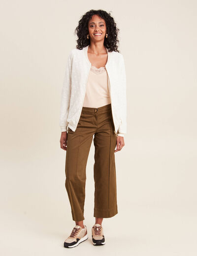 Gilet réversible ajouré ecru femme