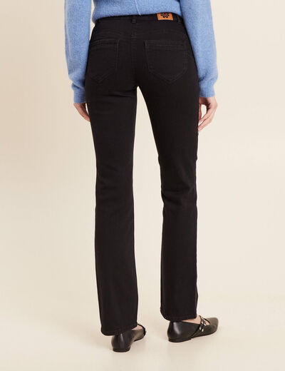 Jean droit taille basculée noir femme