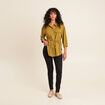 chemise droite longue manches longues vert kaki femme