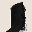Bottines &agrave; talon aspect daim noir femme