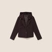 veste cintr&eacute;e doubl&eacute;e avec capuche marron fonc&eacute; femme