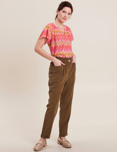 T-shirt manches courtes orange femme
