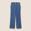 Jean coupe droite jacquard denim stone femme