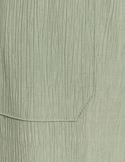 Pantalon large fluide vert kaki femme