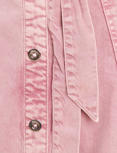 Jupe longue &eacute;vas&eacute;e rose femme